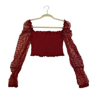 Red Smocked Top Size M #RomanticGoth #Whimsigoth #VampRomantic #Fairycore